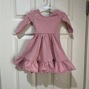 GIRLHOOD Long Sleeve Girls Charm Twirl Pocket Dress Pink Size 2